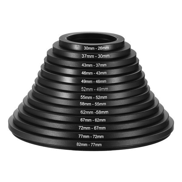 PATIKIL 13pcs Step Down Ring, Camera Lens Filter Adapter Ring Aluminum Filter Ring Adapter Set for Camera Lens Hood, 82mm-77mm, 77mm-72mm, 72mm-67mm