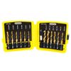 AUTOTOOLHOME Titanium Combination Drill Tap Bit Set 13PCS SAE and Metric Tap Bits Kit for Screw Thread Drilling Tapping Deburring Countersinking
