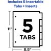 AVERY 5-Tab Binder Dividers, Insertable Multicolor Big Tabs 2 Set Paper Organize