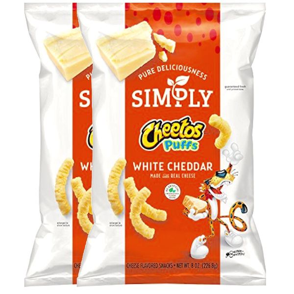 Cheetos Cheese Snacks, Simply White Cheddar & Jalapeño Puffs Limited edition 8 oz (White Cheddar, 2)