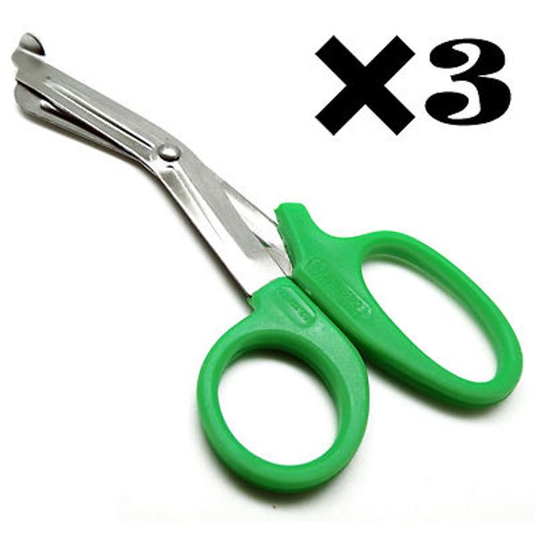 3× EMT Utility Green Scissors 5.5" Medical Paramedic First Aid Shears Tools
