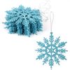 SULOLI 12PCS Glitter Snowflake Hanging Decorations(Blue)