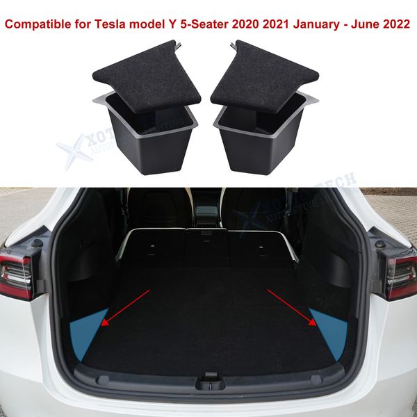 2X Trunk Side Storage Box Cargo Organizer Bins Car Accessories For Tesla Model Y