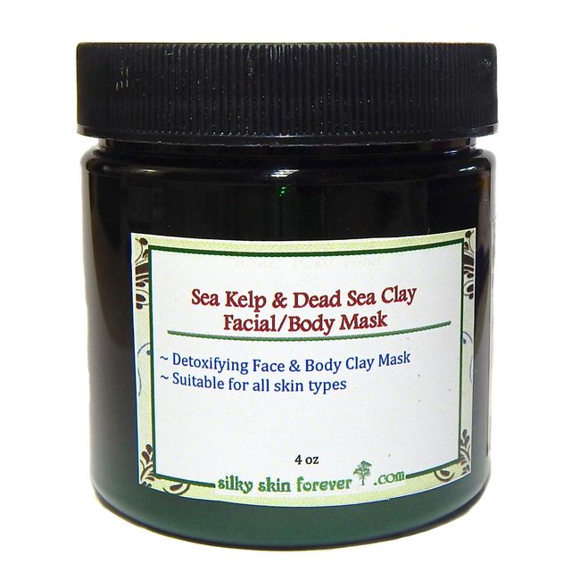 Dead Sea Clay & Sea Kelp Facial Body Mask Detoxifying Mud Pore Cleansing + Brush