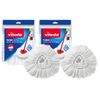 Vileda Turbo Classic Mop Refill Head, Microfibre, White, Pack of 2, 2
