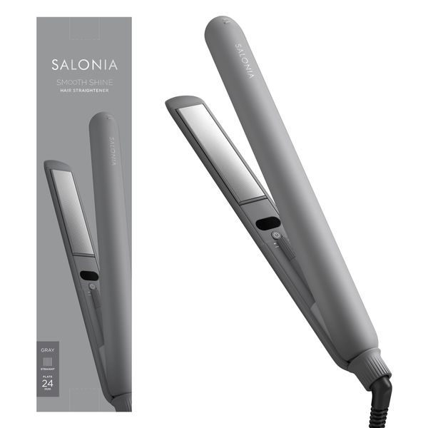 Saronia SAL23105GR Smooth Shine Hair Straightener Gray 0.9 inch (24 mm)