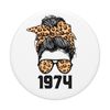 Limited Edition Leopard Messy Bun Awesome Since 1974 PopSockets Swappable PopGrip
