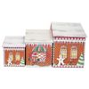 Punch Studio Christmas House Box 3 Piece Set (White)
