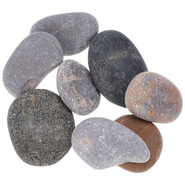 SAFIGLE 8PCS Painting Rocks River Rocks Flat Stones Home Decorations Stone Decor Crafts for Adults Flat River Rocks for Crafts Stone Painting Natural Rocks and Stones Children's Drawing Painted Stones