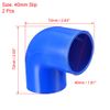 uxcell 40mm Slip 90 Degree PVC Pipe Fitting Elbow Coupling Adapter Blue 2 Pcs
