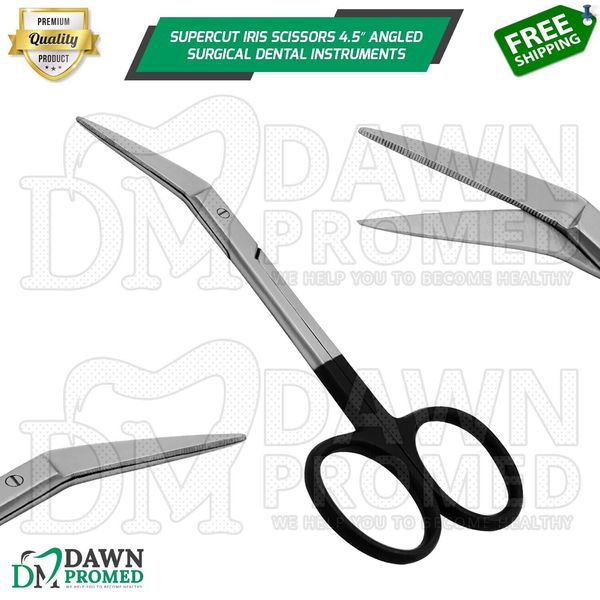 Supercut Iris Scissors 4.5″ Angled Dental Surgical Instrument German Grade