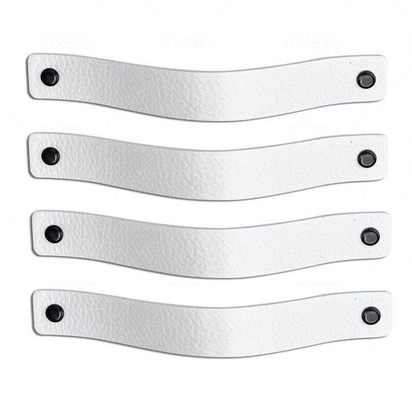 Brute Strength - Leather Drawer Pulls - White - 4 pcs - 7-7/8 x 1 ’’ - Leather Handle - Leather Dresser Pulls - Cabinet knobs Dresser knobs - Dresser Handles