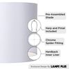 White Hardback Medium Drum Lamp Shade 16" Wide x 12" High (Spider) Replacement