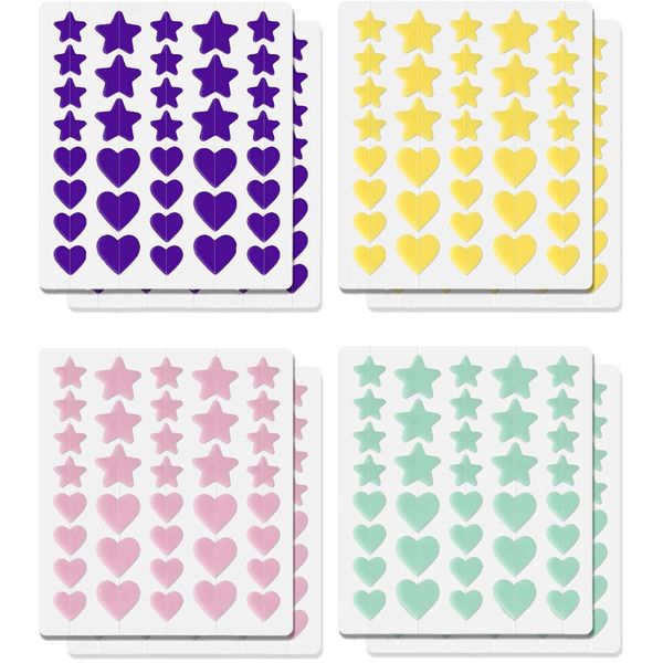 288Pcs Hydrocolloid Acne Patches, Multiple Colors Star Pimple Patch Pimple Patch