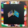 Kazakhstan-USA Double Lapel Pin Enamel Lapel Pin