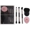 GLIDESMOOTH Makeup Brush Set Comprehensive Makeup Brush Kit Portable Makeup Brushes Natural Blending Effect Black 5pcs