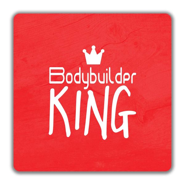 Shopagift Bodybuilder King 2 Pack Coasters - 9cm x 9cm