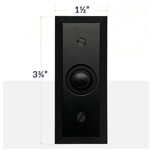 Newhouse Hardware Rectangular Recessed Wired Metal Doorbell Button in Black BT6BV, Rectangular Push Button for Doorbell Chime, Buzzer or Ringer, Door Bell Button Only, Buzzer Button with Beveled Edges