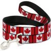 Buckle-Down Pet Leash - Canada Flags - 4 Feet Long - 1" Wide