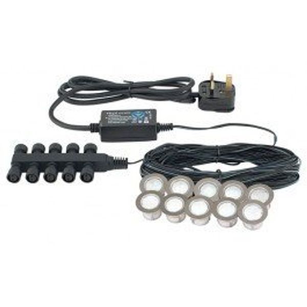 Saxby Lighting Ikon Round Medium LED Decking Kit (Polished Stainless)