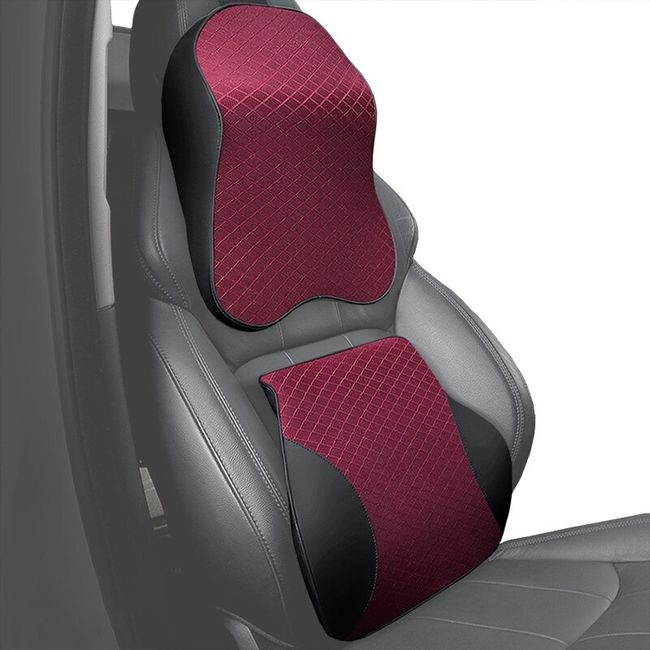 Car Waist Lumbar Support Cushion Fiber Leather Back Pillow For Car