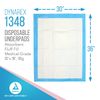 Dynarex 1348 Disposable UnderPad with Polymer, 30" x 36", 90g, Pack of 50