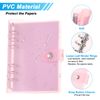 PATIKIL A6 Clear Binder Cover, Soft PVC Loose Leaf Binder Protector Refillable Notebook Shell with Snap Button Closure for DIY Meeting Notebook Folder, Pink