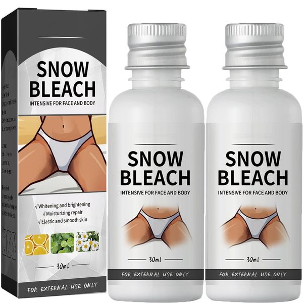 Snow Bleach Cream, 2PC Dark Spot Remover for Body, Underarm Whitening, Bleaching Cream for Women, Skin Lightening Cream for Areas-Underarm, Neck, Knees, Elbows (60ml)