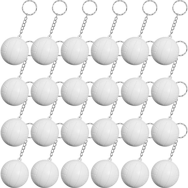 24 Pack Volleyball Keychains,Volleyball Party Favors Supplies,Mini Volleyball Stress Ball Keychains,Sports Ball Keychains,School Carnival Reward,Party Bag Gift Fillers for Boys Girls Kids (Volleyball)