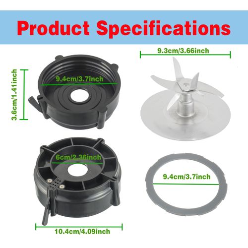 for Oster Pro 1200 Blender Replacement Parts Blender Ice Blade with Jar Base Cap and Rubber O Ring Seal Gasket Accessory Refresh Kit