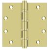 Square Ball Bearing Hinge Bright Brass 5