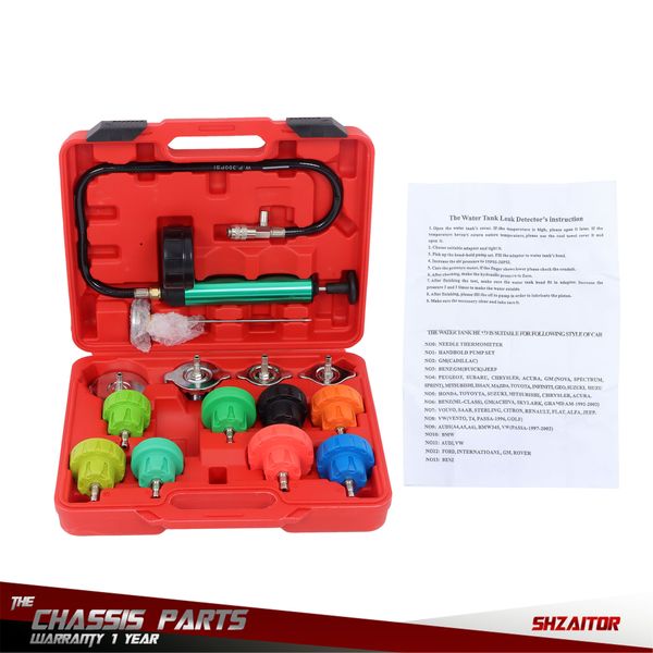 14Pcs Coolant Radiator Pressure Tester ,Cooling System & Gasket Leak Detector