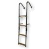 Ceredi Stainless Steel Rear Bath Ladder with Wooden Steps, Foldable, Size: 3 Steps