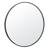 24" Round Bathroom Mirror Wall Mounted Make Up Vanity Mirror W/Black Metal Frame