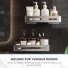 304 Shower Caddy Shelf Bathroom Bath Storage Holder Adhesive Organizer Rack 2pcs