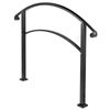 4FT Wrought Iron Handrail Adjustable Fits 3 or 4 Steps Stair Railing Black