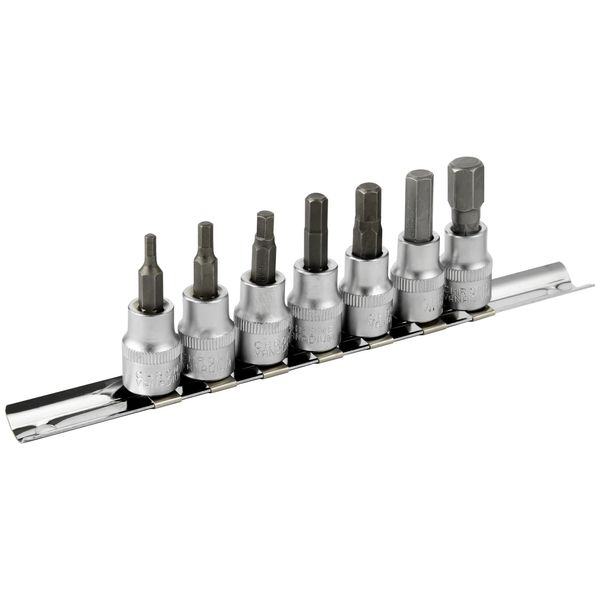 DAKCOS Hex Bit Socket Set, 7 Piece, 3/8 Inch Drive Metric, Sizes 3-10mm