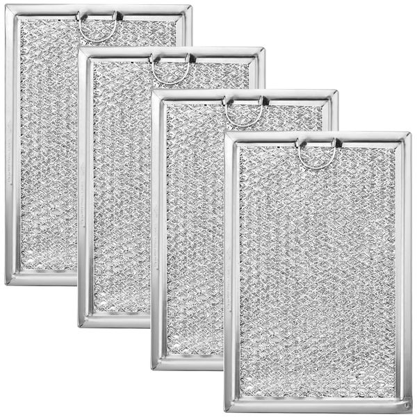 WB06X10309 Microwave Oven Grease Filter - Compatible with G.E Microwave Vent Filter Replacement by AMI PARTS - 7-5/8 x 5 x 3/32 Inch 4 Packs