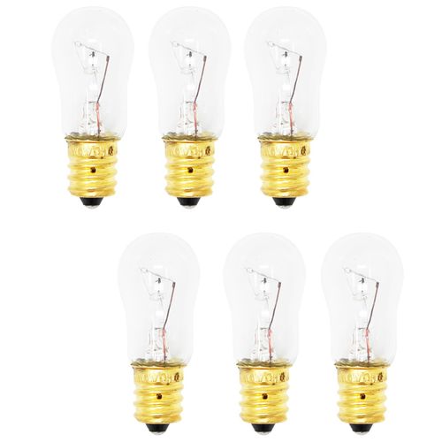 6-Pack Replacement Light Bulb for General Electric GSH25JSTASS Refrigerator - Compatible General Electric WR02X12208 Light Bulb