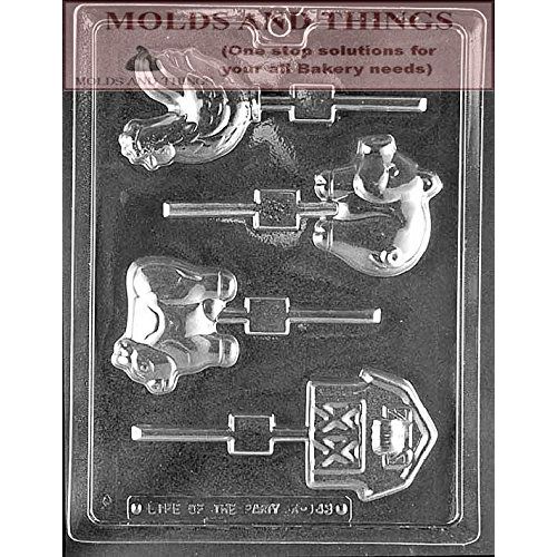 Farm Animal Rooster Cow Pig Barn Lollipop Chocolate Candy Soap Mold with Copywrited molding Instructions
