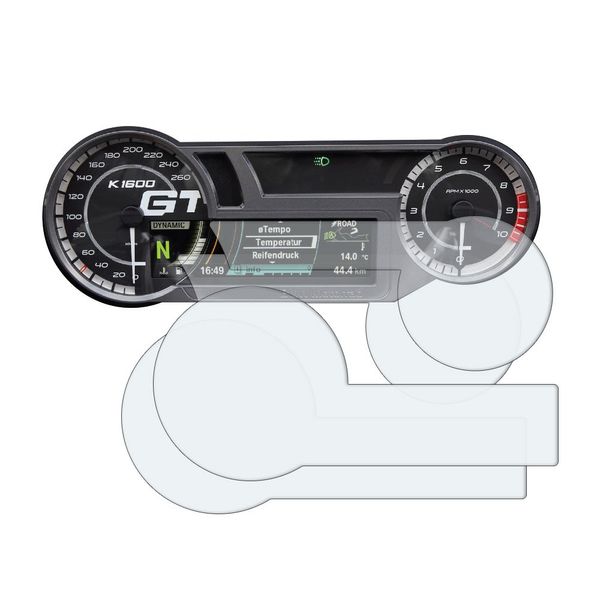 K1600 2017+ Dashboard Instrument Cluster Screen Protectors: 2 x Ultra-Clear