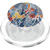 Blue Leaf Flower PopSockets PopGrip for MagSafe