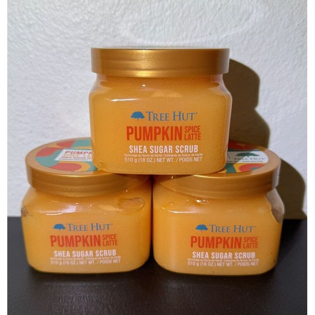 Tree Hut - Pumpkin Spice Latte Shea Sugar Scrub 18 oz LOT OF 3 New