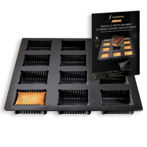 Silpat Flexipan 1 Original Non-Stick Baking Mold Handcrafted in France Since 1965 - Trusted by World-Class Chefs - Certified Food Safe Flexipan® Technology (12 French Cookie Mold)