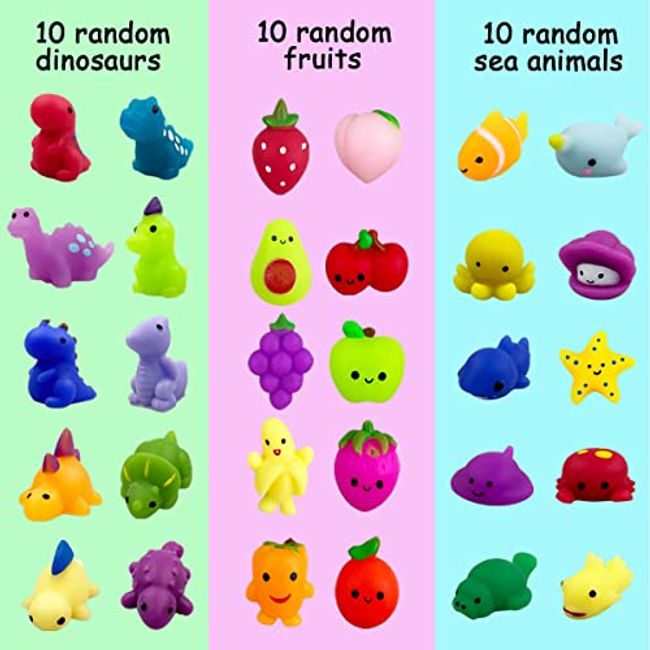 100Pcs Mochi Squishy Toy Party Favors for Kids Animal Squishies