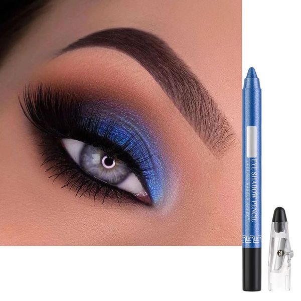 Dark Blue Eyeshadow Stick, Metallic Color Crayon Creamy Eye Shadow, Soft Glitter Eyeshadows, Starry Blue Eye Shadow Pen Pencil, WaterProof Eyeliner Eye Makeup Gifts