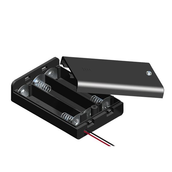(1 pc) 3 x AA Enclosed Battery Holder with Switch and Wire Leads