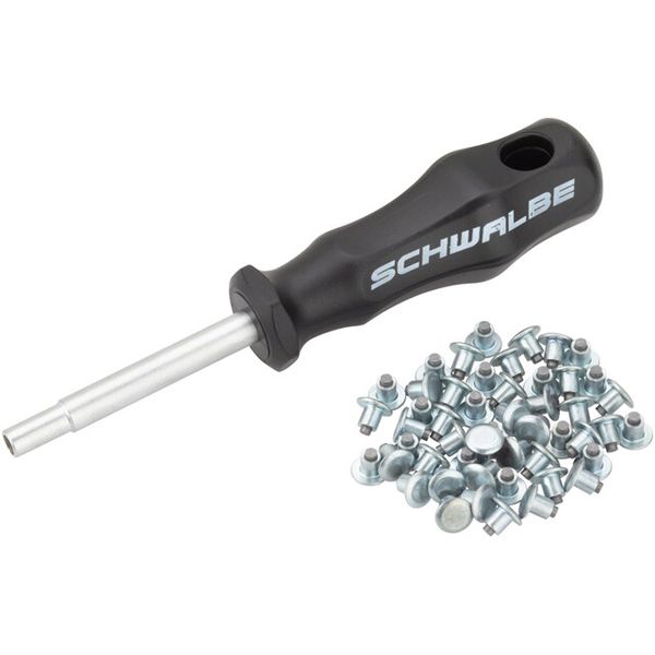 Schwalbe Bike Tire Stud Tool Kit - 50 Steel Studs