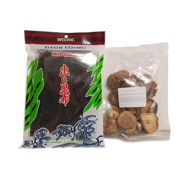 Dashi Kombu Algen 113,4g, Shiitake Pilze getrocknet 50g