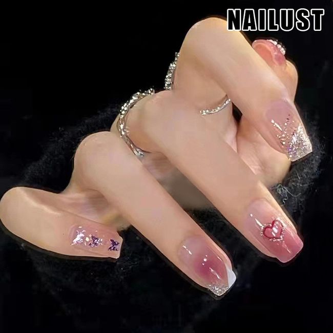 Nails Hands Fingers  [Set of 24] Nail Tips Nail Tips Nail Stickers False Nails False Nails Present Paste Nails Peelable Summer Nails Nail Supplies Nail Art Nail Parts NAILUST